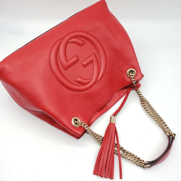 100% Authentic Gucci Soho Medium Red Shoulder Bag - Picture 5 of 16